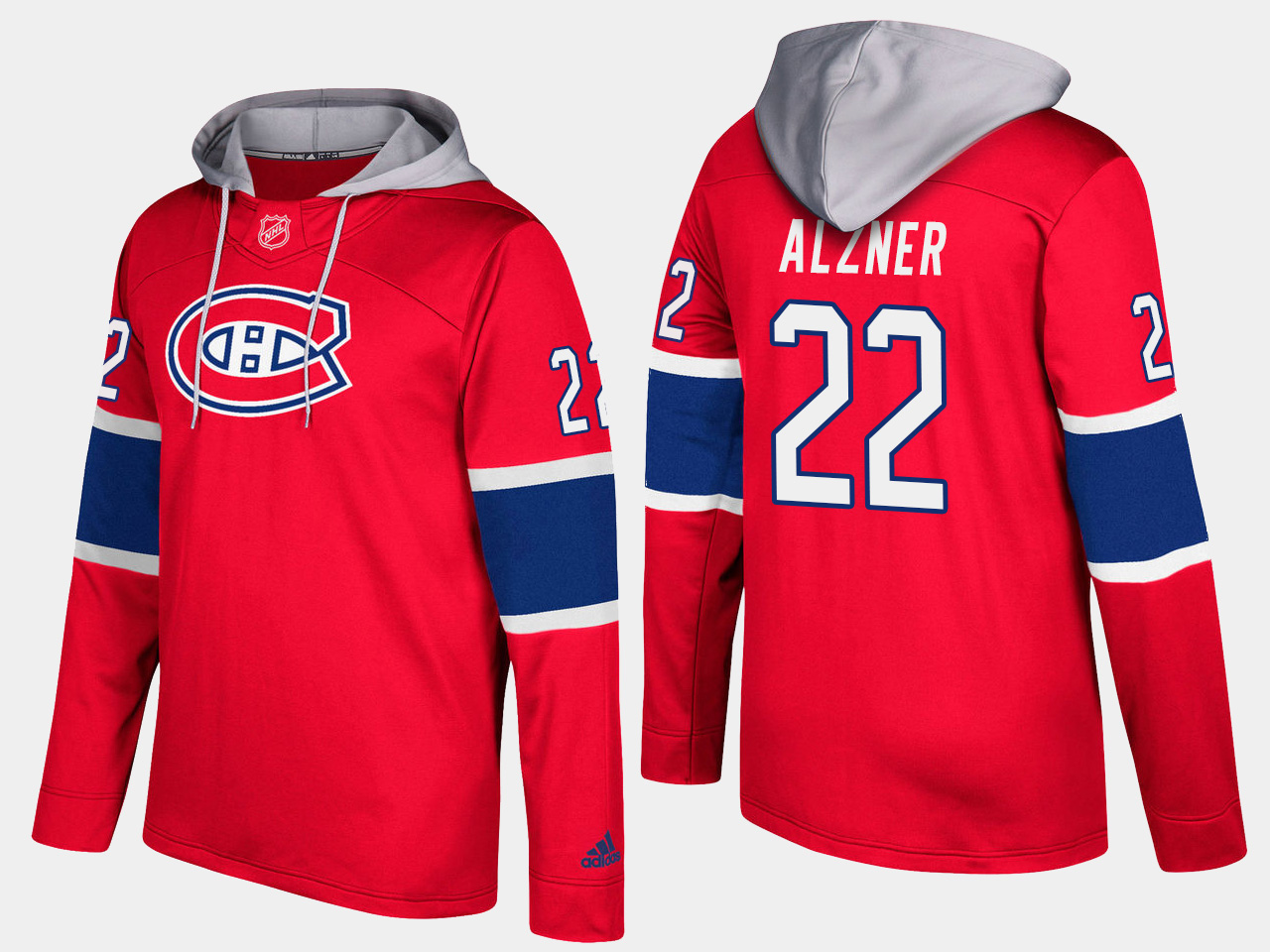 Men NHL Montreal canadiens #22 karl alzner red hoodie->montreal canadiens->NHL Jersey
